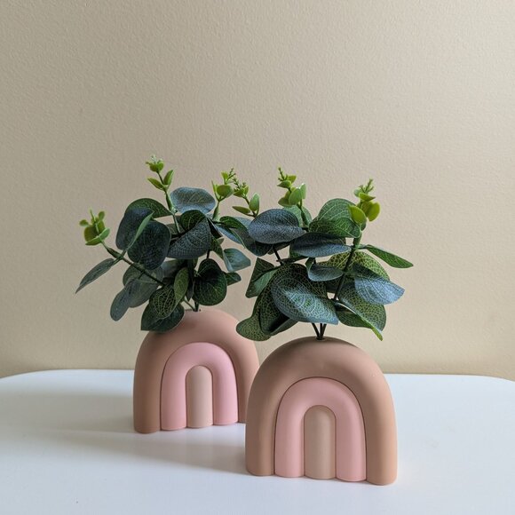 BATH & BODY WORKS FAUX PLANT RAINBOW HAND SANITZER HOLDERS FOR DESK - Picture 1 of 3